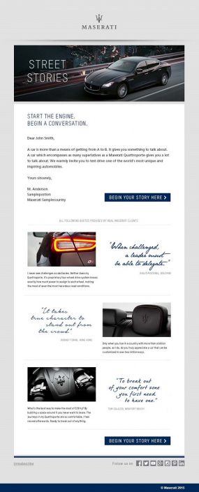Maserati Quattroporte CRM/ email – Geometry Global, Frankfurt.