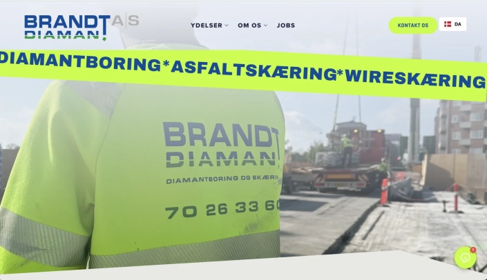 Brandt Diamant construction brand copywriting sample by Peter Petersen
