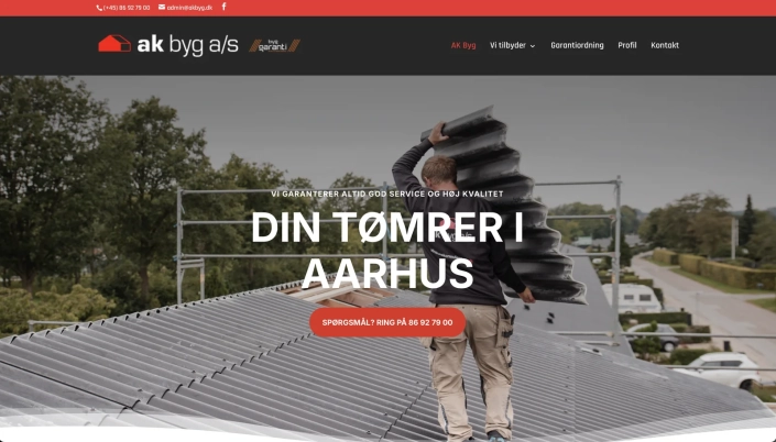 AK Byg construction company website copy by Danish copywriter Peter Petersen