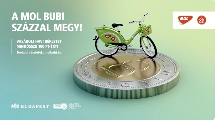 MOL Bubi Szazzal megy campaign by Bence Javor, Hungarian copywriter Budapest