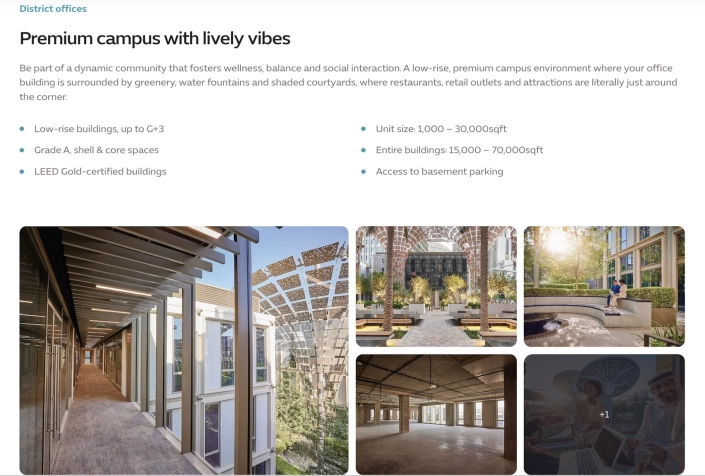 Expo City Dubai district offices webpage by Mahmoud Mujahed, copywriter Dubai